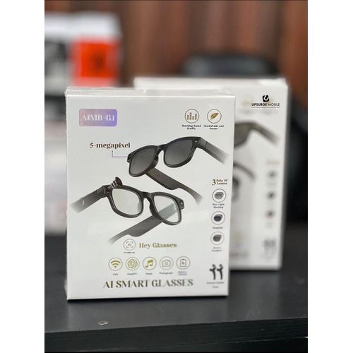 AIMB-G1 AI Smart Glasses – Smart Glasses with HD Camera, ChatGPT AI, Bluetooth Audio, Voice Assistant & Three Set of Interchangeable Lenses