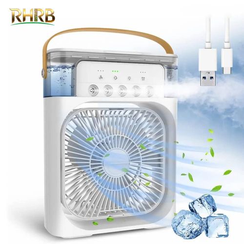 Five-Hole Spray Humidifying Fan Portable Water-cooling Fan 3 Speed Adjustment Air Conditioner Fan Mini Humidifier Fan Air Cooler