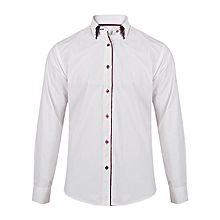 Men&#039;s Longsleeve Shirt - White/Purple