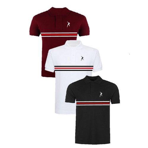 Men's Unique Quality Stripes Design Polo - 3 in 1