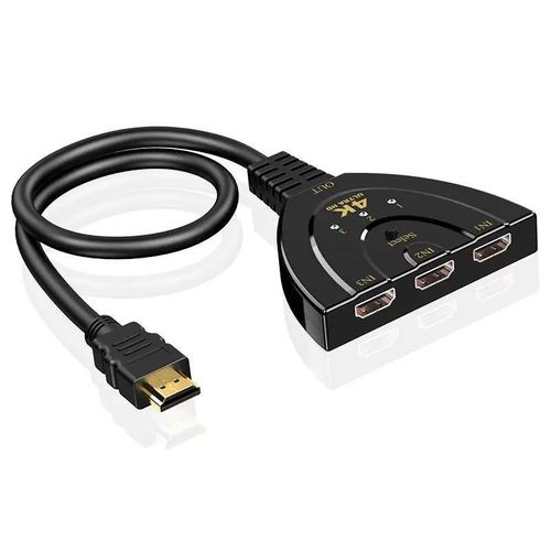 HDMI Switch, 4K HDMI Splitter 3 In 1 Out, HDMI Switcher Selector With Pigtail HDMI Cable,Supports Full HD 4K 1080P 3D, HDMI Hub Compatible With Fire Stick,HDTVGame Consoles,PC