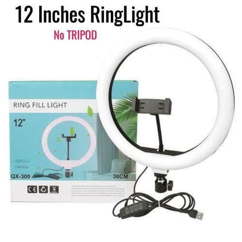 12 Inches Selfie Ring Light With Cell Phone Holder For Live Stream/Makeup, Led Camera Ringlight For YouTube Video/Photography Compatible With All Phones ( NO TRIPOD )