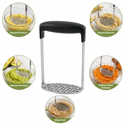 Stainless Steel Potato Masher – Heavy Duty Vegetable & Fruit Masher for Potatoes, Bananas & Avocado.... 1pcs