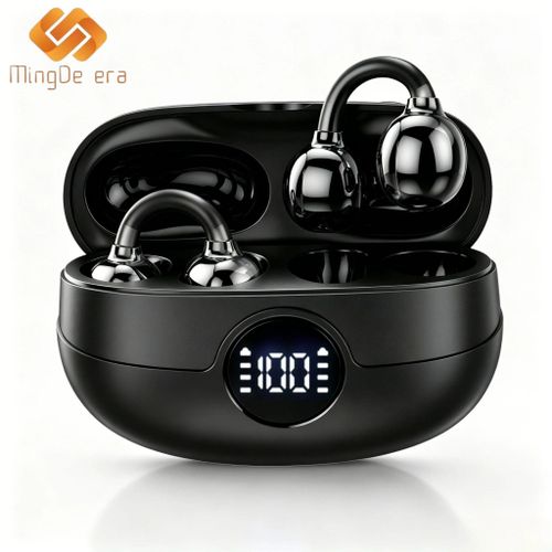 Wireless Open Ear Earbuds with Bluetooth, Air Clip-on Design, Lightweight Comfort, Stable Fit Open Ear Bluetooth Earphones, Built-in Mic, 50H Play