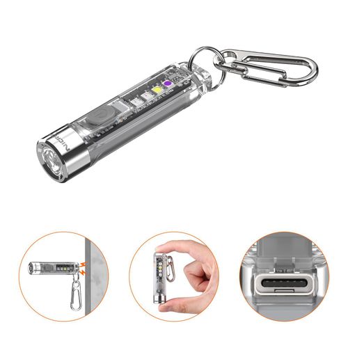 K11 Rechargeable Keychain Flashlight Lightweight,400 Lumen with Extra 4 Sidelight, IPX4 EDC Mini Flashlight Be Used for Camping Outdoor Daiy Use