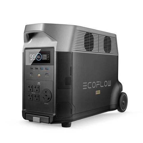 DELTA PRO Powerful 3600Wh portable power station with 3600W output. Ideal for home backup, business use, and outdoor power. Supports fast charging, solar input, and smart app control.