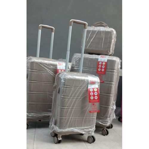High Quality Gold 4 in 1 unbreakable rubber luggage set And kit included