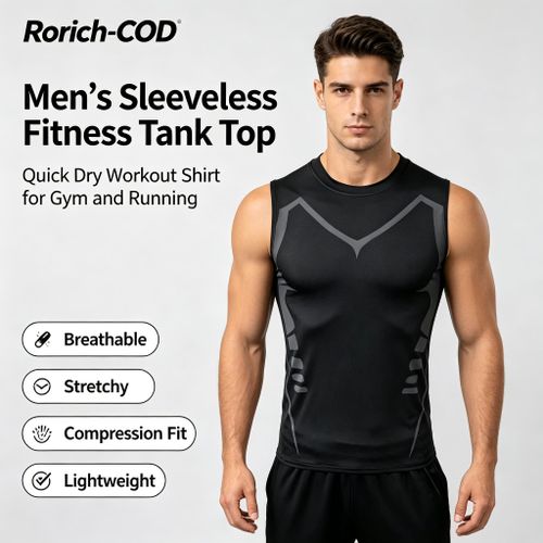 Men's compression sleeveless sports vest, fitness vest, sports compression clothing