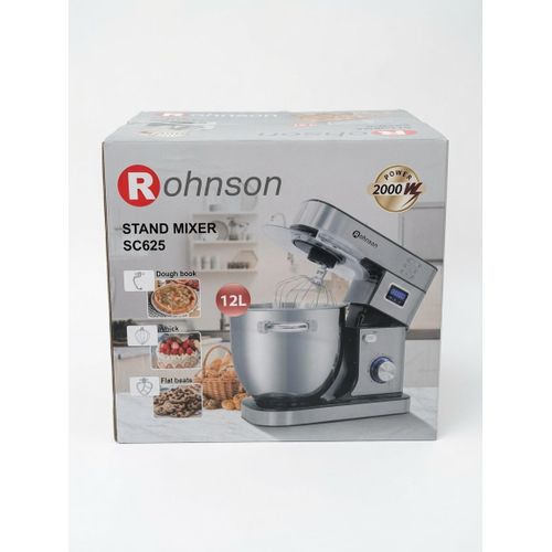 12L Commercial Stand Mixer 2000W Electric Food Mixer With Stainless Steel Bowl & Multiple Mixing Attachments