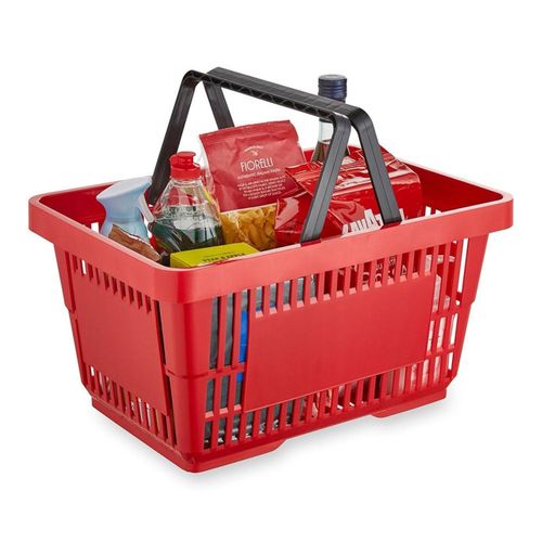 Convinent hand-held plastic shopping basket