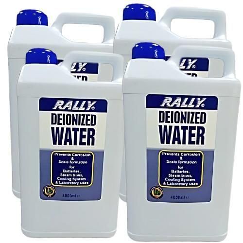 Rally Rally Deionized Water/Distilled Water- 4Litres, Pack Of 4