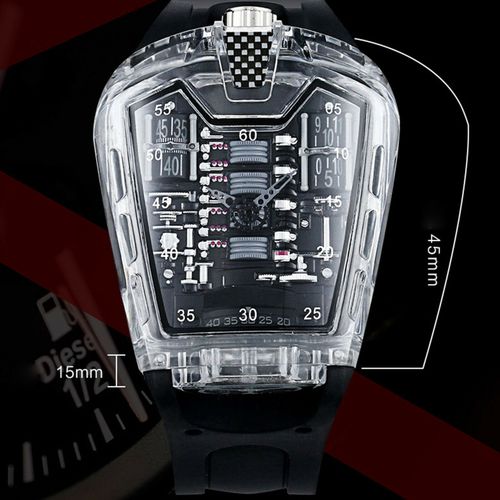Luxury Fashion & Super Mechanical Never Fading Big Wrist Watch + Rugged Bracelet For Big Men