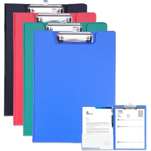 4 Pack Clipboard Folder A4, Foldover Clipboard with Cover File Document Organiser with Pen Holder for School Office Supply