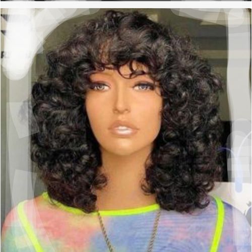 Omotola Bounce Curly Hair Wig With Fringe