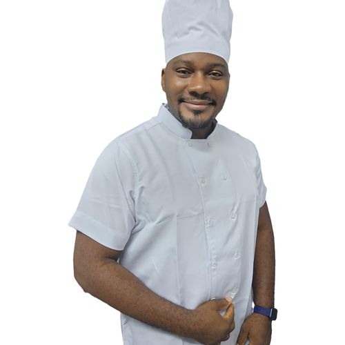 Plain White Chef Uniform – Professional Short Sleeve Kitchen Jacket (Polyester)