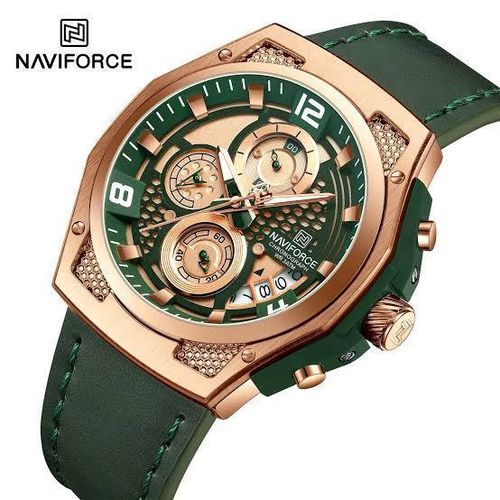 Elegance Sophisticated Green Chronograph Quality Analogue Designer Wristwatch