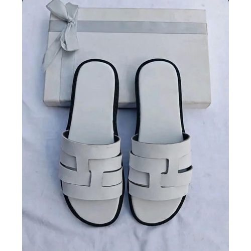 Men luxury minimalist leather slip-on sandals