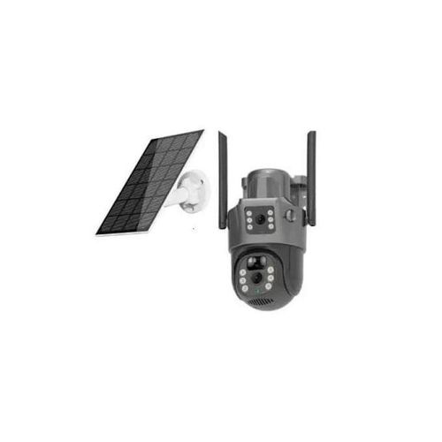 Solar Powered Dual Lens PTZ CCTV Camera V380