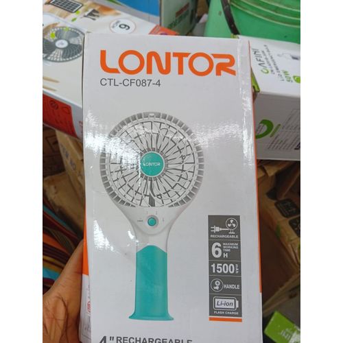 LONTOR Rechargeable Handheld Fan CTL-CF087-4 – 4 Inch