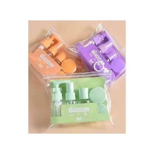 5Pcs Travel Bottle Bag Wash Set Makeup Shampoo Body Wash Portable Skin Care Product Hand Cream Refillable Spray Lotion Bottle Muticolor