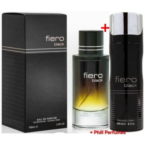 Fiero Black Perfume With 200ml Body Spray