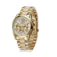 New Studded Men Unisex Women Female Chain Wrist Watch-Gold