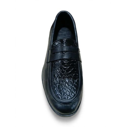 Black CrocSkine Loafers