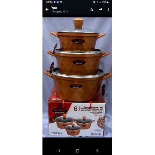 Diamond Series Cast Aluminium Pot Cookware Set 6Pcs