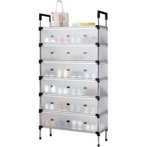 7 Layer Transparent Dust Proof Shoe Rack Organizer With Covers