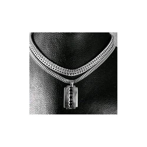 Cuban Chain With Razor Blade Pendant Silver