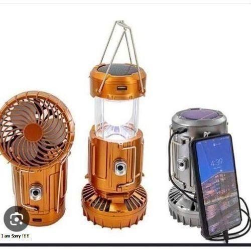 Portable Solar Charging Camping Light with Fan – LED Lantern, USB Rechargeable, Outdoor & Emergency Use