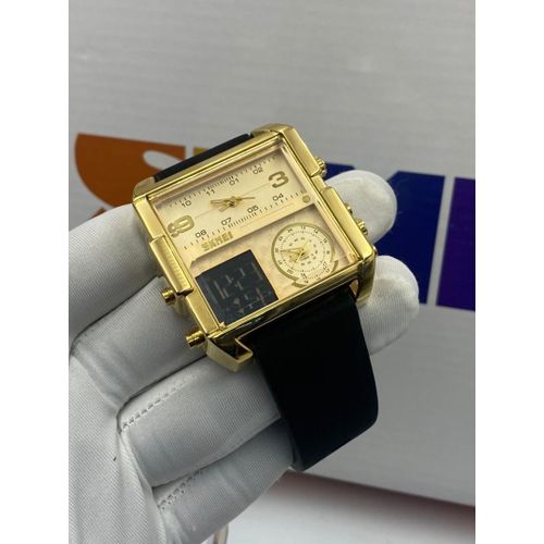 Luxury Digital Wristwatch For Men, Electronic Luminous Chronograph, 3Times Clock