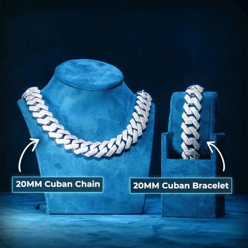 Iced Out Men's And Rugged Bracelet + Necklace For Rugged Men & Woman