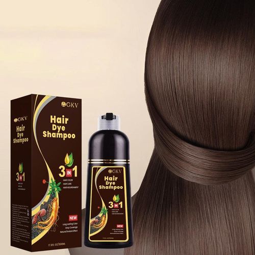 Dye Hair Shampoo Brown Color Hair Color Shampoo and Conditioner for Women and Men Hair Color Dye Hair Kit, Permanent Dye Men & Women Hair Coloring Shampoo and COndtioner for Fast Hair Tint NO Skin Irritation Black Hair Tint Dye For Grey 500ML