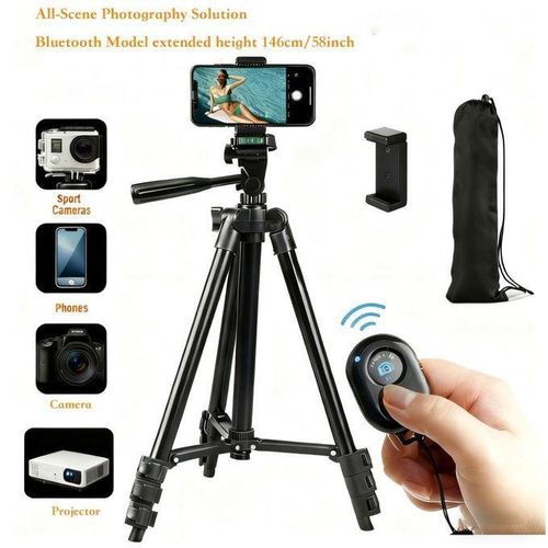 Phone Tripod, 40 Tripod for Phone Stand Video Recording Photos, Travel Floor Tripods Compatible with iPhone Canon Nikon DSLR, Cell Phone Tripods with Remote/Travel Bag