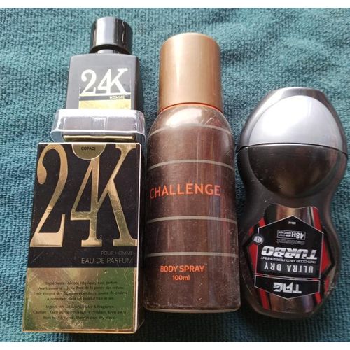Black24k 30ml+challenge 100ml+Black Tag roll on 50ml= 3 items