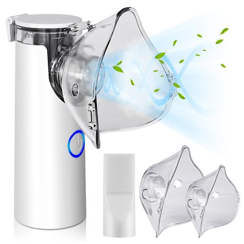 Portable Nebulizer for Adults & Kids, Nebulizer Machine with Intuitive LED Interface and Auto-Cleaning, Inhaler for Respiratory Problems, Silent, Efficient Atomization for Home and Travel Use