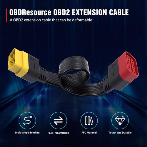 60CM Length OBD II Cable Car Diagnostic Connector & Cable 16 pin Obd2 To Obd 2 Cable OBD2 Extension Cable Universal Application