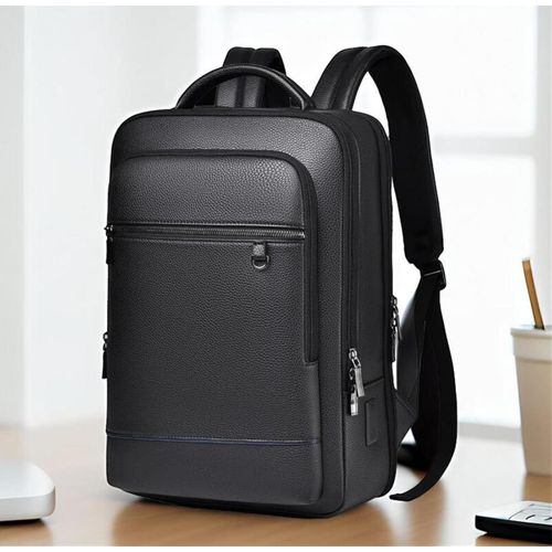 EXECUTIVE PURE LEATHER WATER RESISTANCE BACKPACK, Unisex Large Capacity Backpack With USB Charging Port, Business Trip, Travel Backpack - Student School Bag, Business Trip Laptop Bag, Office Laptop Backpack, Outdoor Travel Bag, Student School Bag