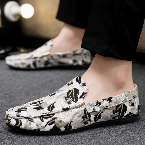 Men's Casual Formal Loafers & Slip-Ons Flat Business Shoes White