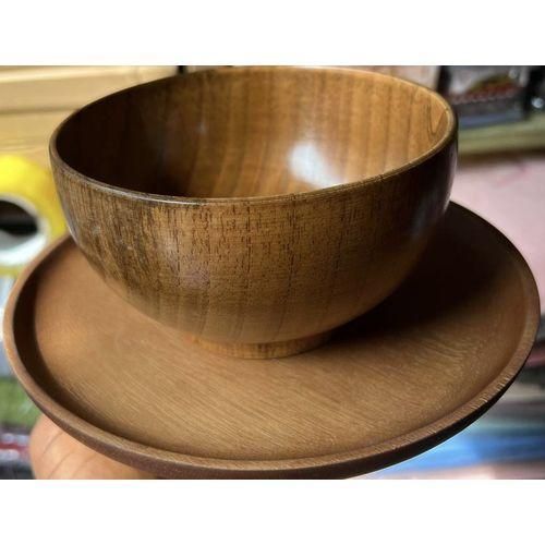 Creative Natural Coconut Wooden Bowl And Wooden Flat Plate (10pcs)