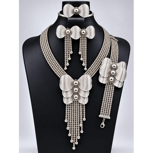 DUBAI ETERNITY: 4-PIECE ICED-OUT SILVER ZIRCONIA COLLECTION