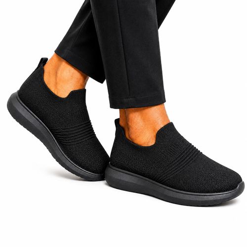 Mens Fashion Breathable Vasatile outing Sneakers - Black
