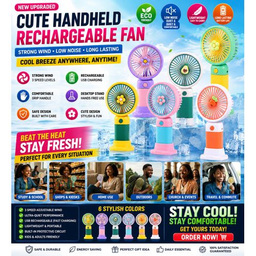Rechargeable handheld fan