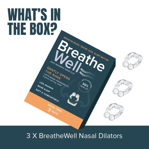 BreatheWell Magnetic Anti-Snoring Nose Clips (3 Pack) – Stop Snoring, Reusable Silicone Sleep Aid for Better Breathing