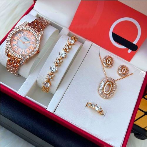 Extremely Stylish & Super Classic Never Fading Wristwatch + Angelic Bracelets & Set Of Jewelries