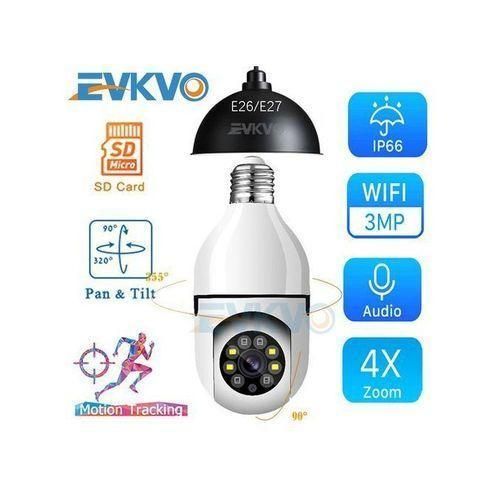 Ptz 3MP PTZ Wifi IP Mini Camera E27 Bulb Security Surveillance Smart Home Monitoring CCTV LED IR Light