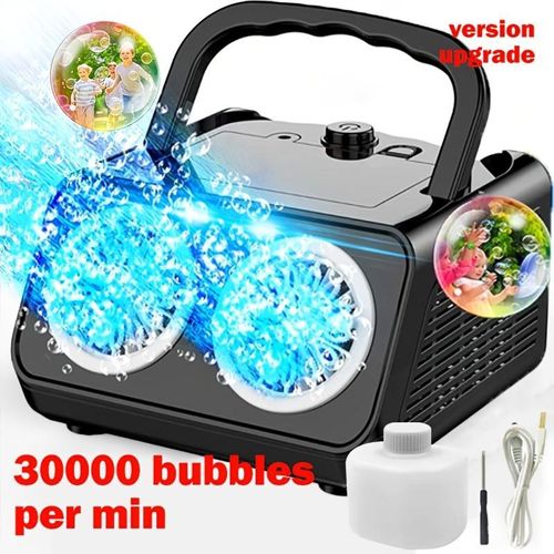 This fully automatic bubble machine produces over 18,000 large bubbles per minute, with two speed settings. It can be powered by electricity or batteries and is suitable for birthdays, weddings, parties, and other occasions.
