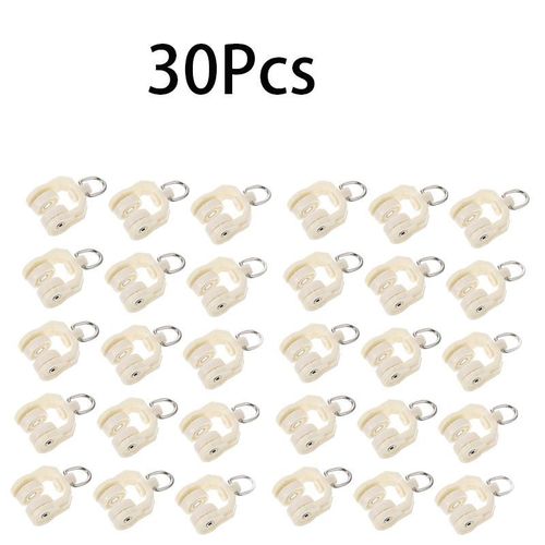 30pcs Curtain Track Gliders Set 12.5mm Rollers Plastic Metal For Window Shower Curtains Smooth Durable