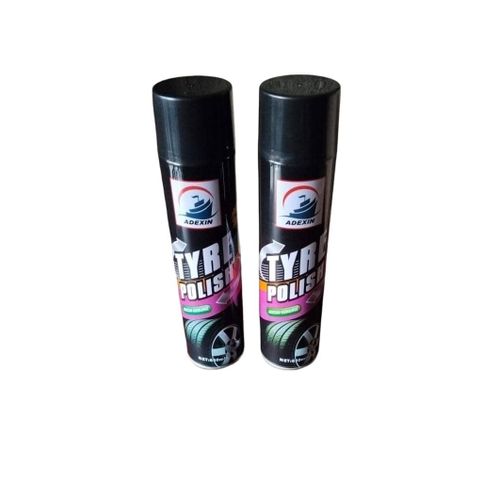 Adexin Tyre Polish aerosol car care spray formulated to clean, restore, and protect rubber surfaces (650ml) - ( set of 2 pcs cans )